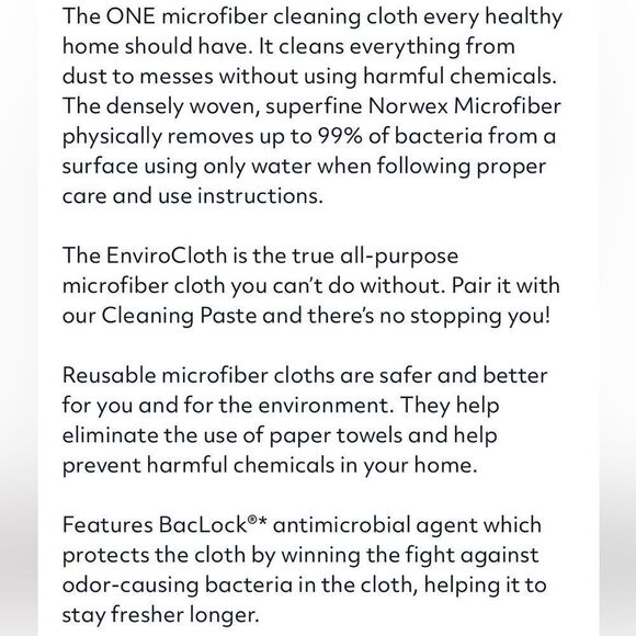 Norwex EnviroCloth Mushroom
With Sea Mist Trim NWT - Picture 4 of 10